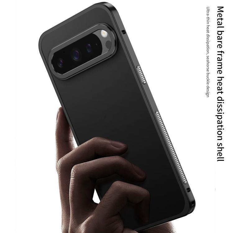 For Google Pixel 10 Pro XL Metal Frame Heat Dissipation Phone Case with Camera Guard Ring