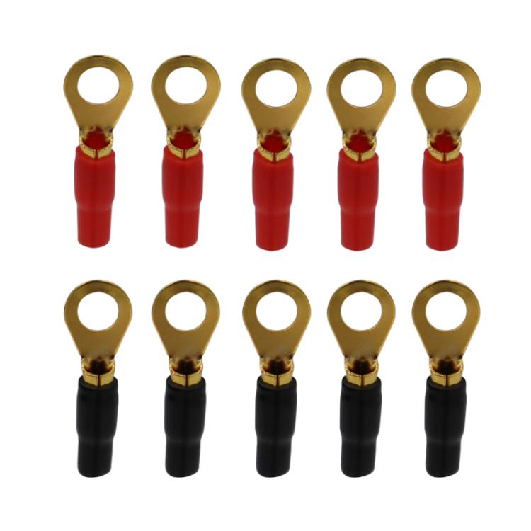 10 Pairs / Set 8GA Car Audio Modification Brass Terminal Crimp - Fork + Round
