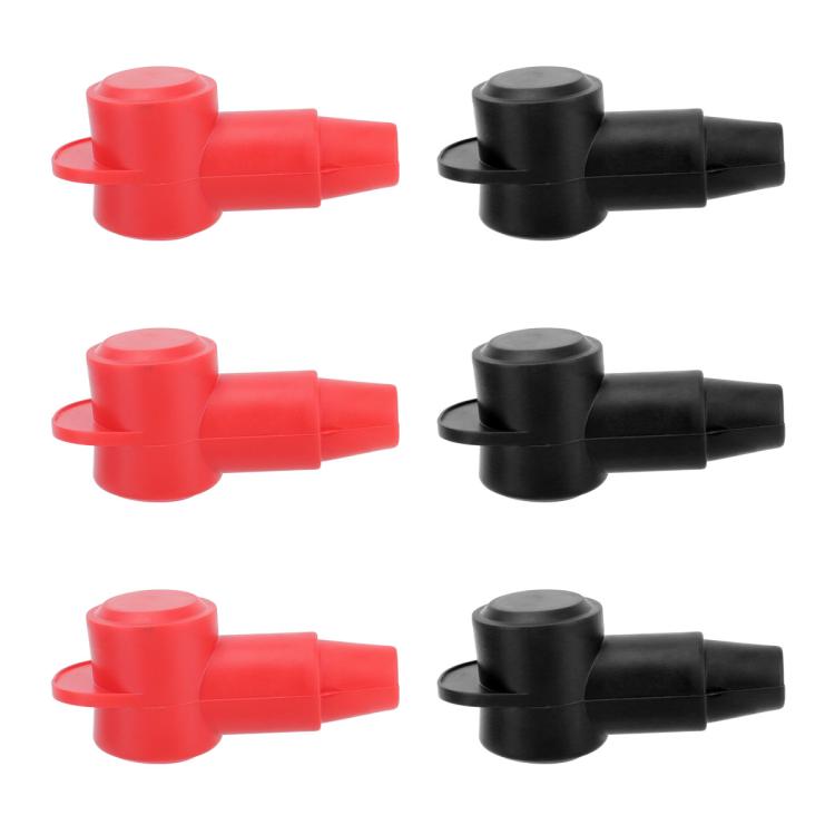 3 Pairs / Set Car Battery Pile Head PVC Protective Cover - Black + Red