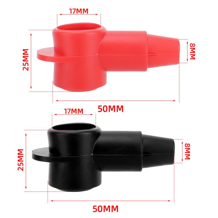 3 Pairs / Set Car Battery Pile Head PVC Protective Cover - Black + Red