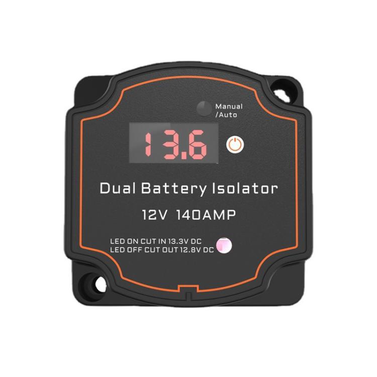 IP68 12V 140A Car Smart Dual Battery Isolation Controller with Digital Display Voltmeter, Type:3m Set
