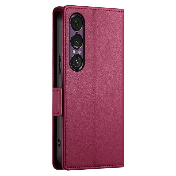 For Sony Xperia 1 VII Side Buckle Magnetic Frosted Leather Phone Case