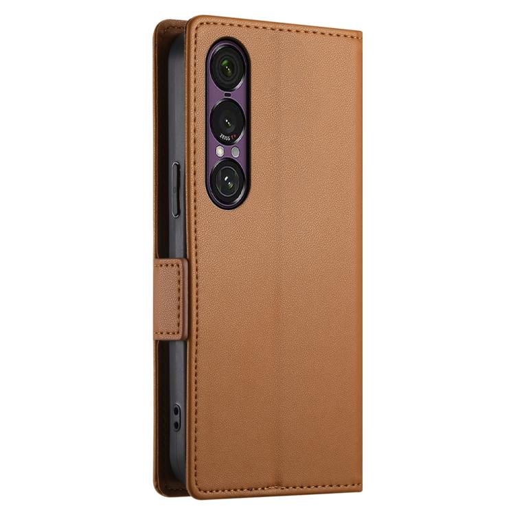 For Sony Xperia 1 VII Side Buckle Magnetic Frosted Leather Phone Case