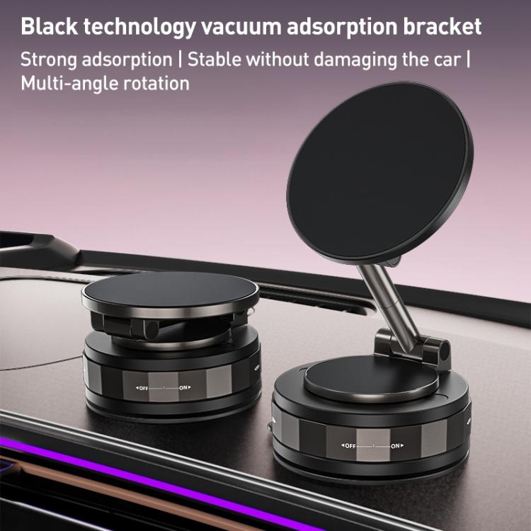 CCT30-2F Rotating Vacuum Adsorption Magnetic Car Phone Holder - Black
