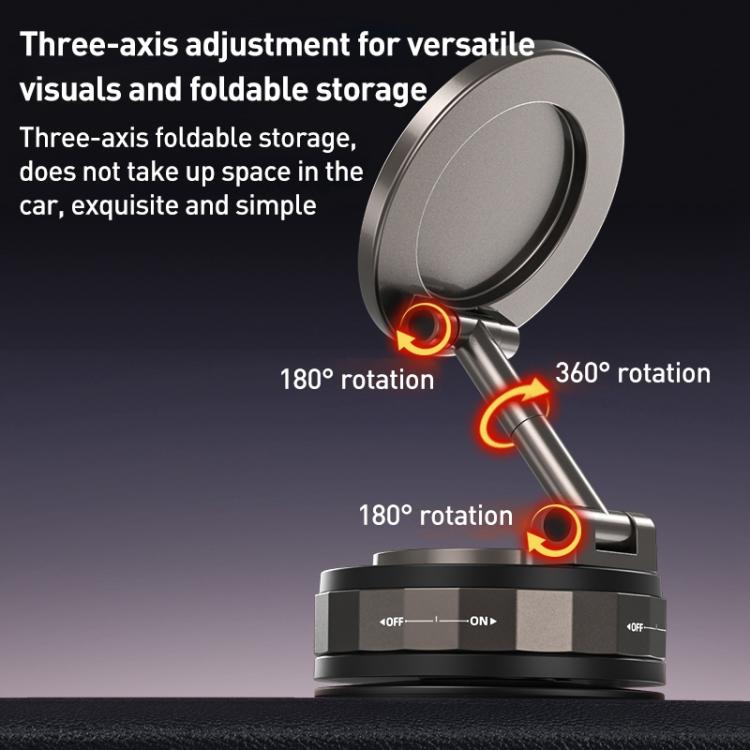 CCT30-2F Rotating Vacuum Adsorption Magnetic Car Phone Holder - Black