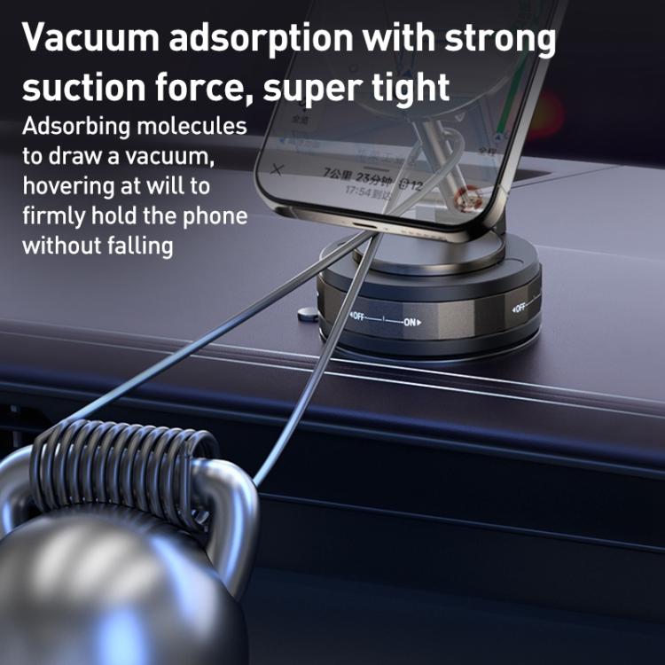 CCT30-2F Rotating Vacuum Adsorption Magnetic Car Phone Holder - Black