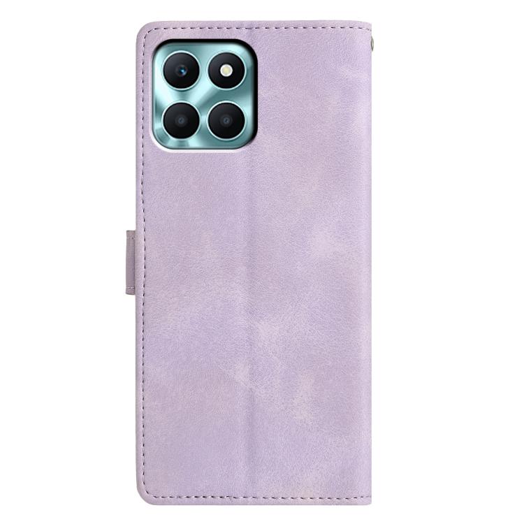 For Honor X6c 4G Triangles Embossed Leather Phone Case