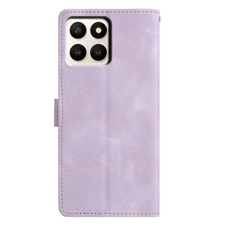 For Honor X7d 5G Triangles Embossed Leather Phone Case