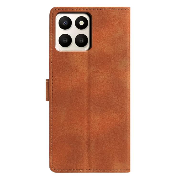 For Honor X7d 5G Triangles Embossed Leather Phone Case