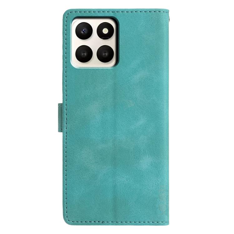 For Honor X7d 5G Triangles Embossed Leather Phone Case