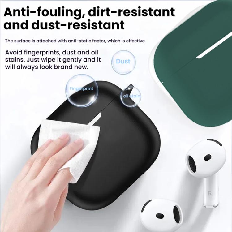 For AirPods 4 5 in 1 Silicone Earphone Protective Case + Earphone Bag + Earphones Buckle + Hook + Anti-lost Rope Set