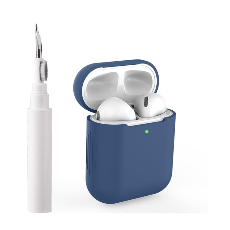For AirPods 1 / 2 Silicone Buckleless Earphone Protective Case with Cleaning Pen