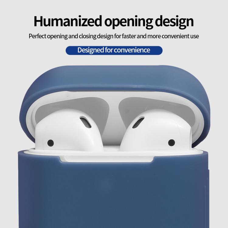 For AirPods 1 / 2 Silicone Buckleless Earphone Protective Case with Cleaning Pen