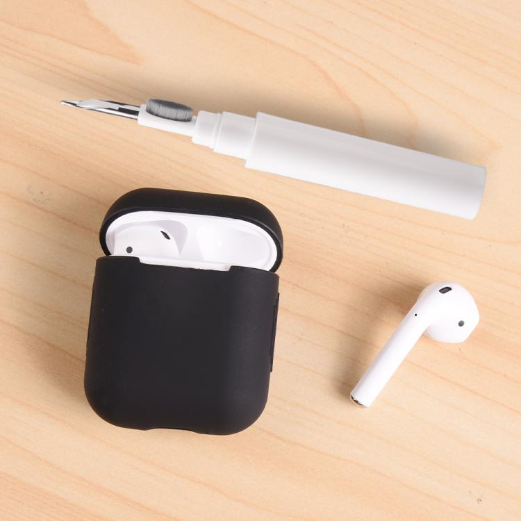 For AirPods 1 / 2 Silicone Buckleless Earphone Protective Case with Cleaning Pen