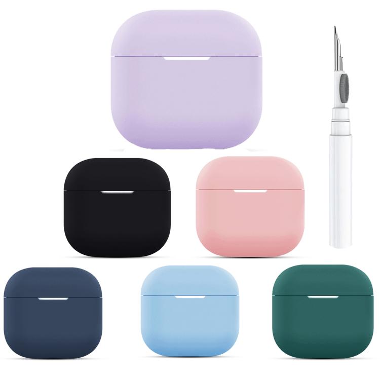 For AirPods 4 Silicone Buckleless Earphone Protective Case with Cleaning Pen