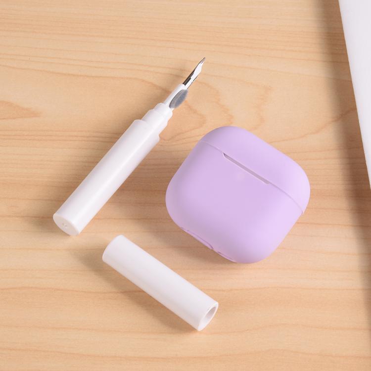 For AirPods 4 Silicone Buckleless Earphone Protective Case with Cleaning Pen