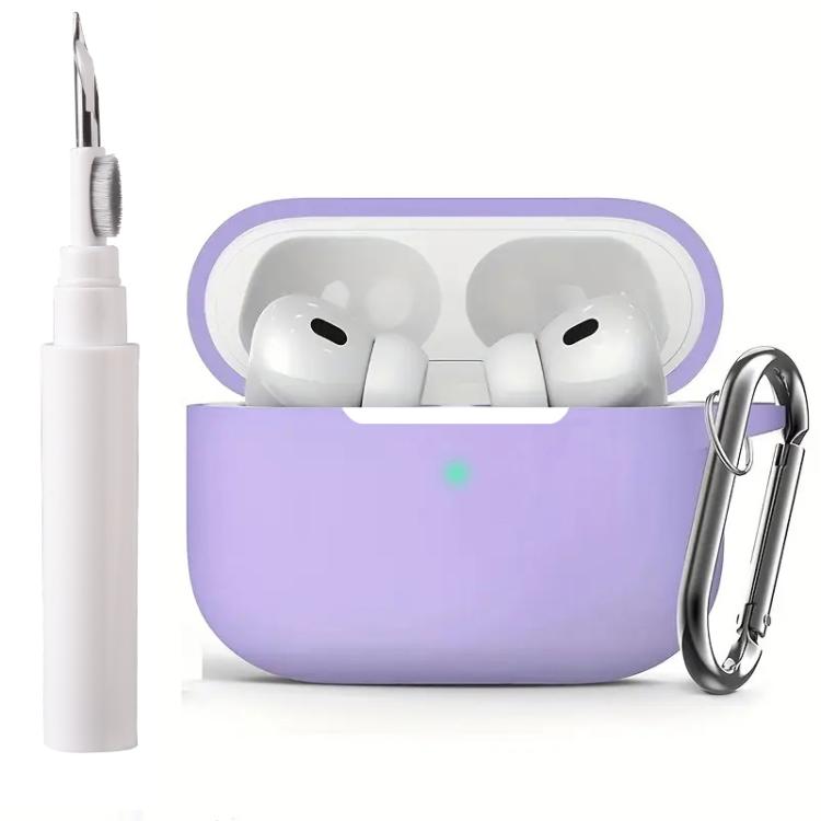 For AirPods Pro Silicone Earphone Protective Cover with Cleaning Pen + Hanging Buckle