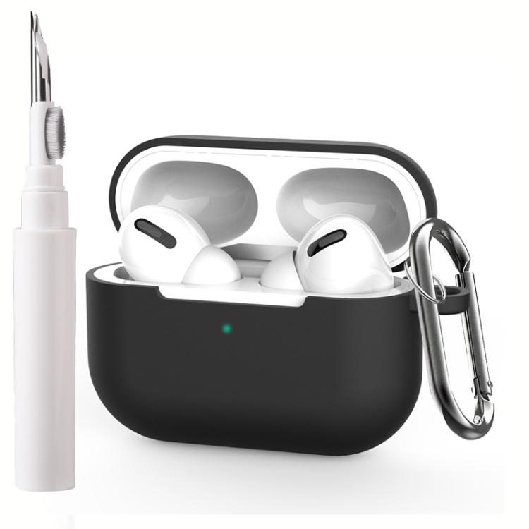 For AirPods Pro Silicone Earphone Protective Cover with Cleaning Pen + Hanging Buckle