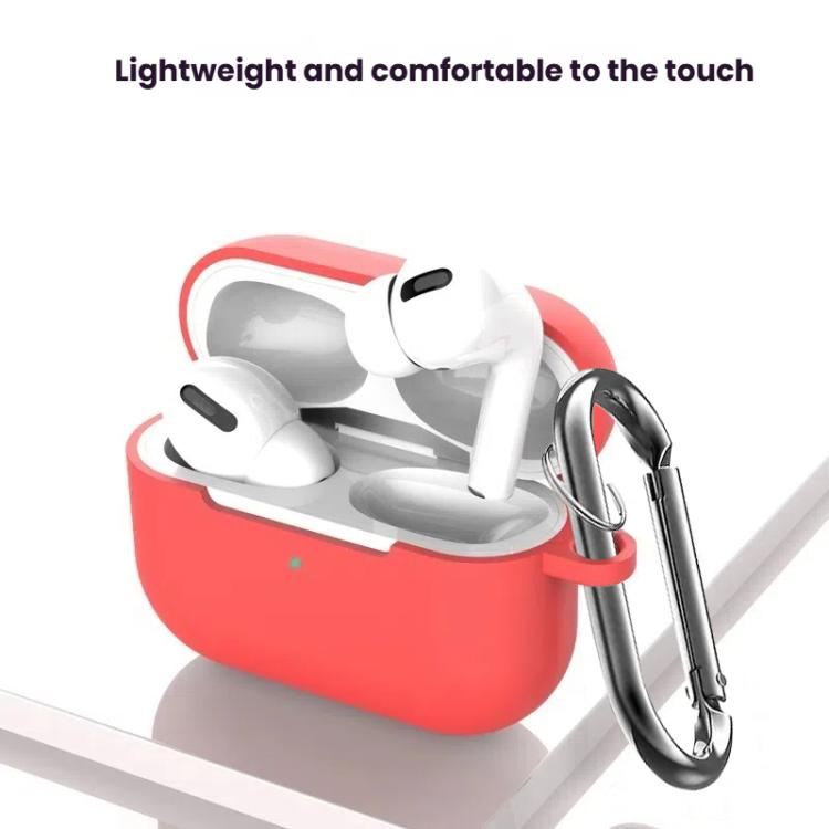 For AirPods Pro Silicone Earphone Protective Cover with Cleaning Pen + Hanging Buckle