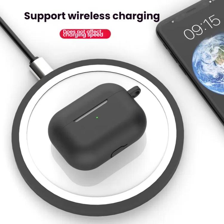 For AirPods Pro Silicone Earphone Protective Cover with Cleaning Pen + Hanging Buckle