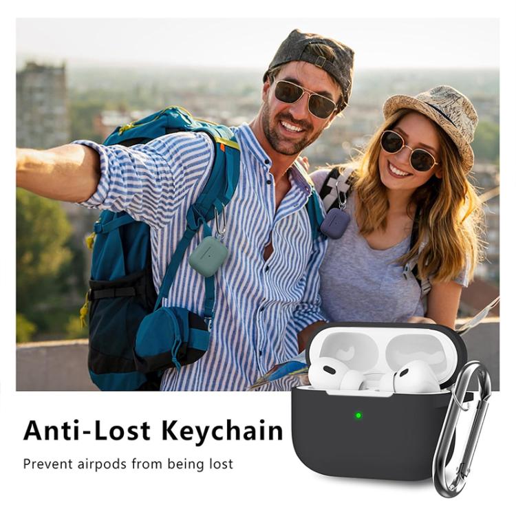 For AirPods Pro Silicone Earphone Protective Cover with Cleaning Pen + Hanging Buckle
