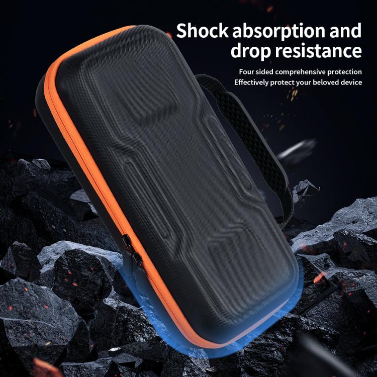 For Nintendo Switch 2 Mecha Double Layer Shockproof Portable Storage Bag - Black Orange