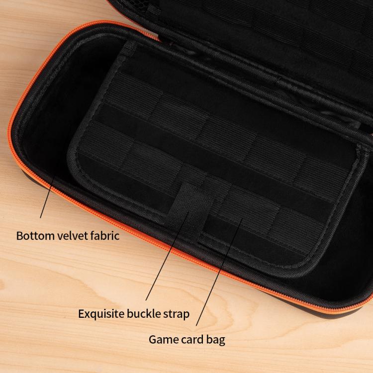 For Nintendo Switch 2 Mecha Double Layer Shockproof Portable Storage Bag - Black Orange