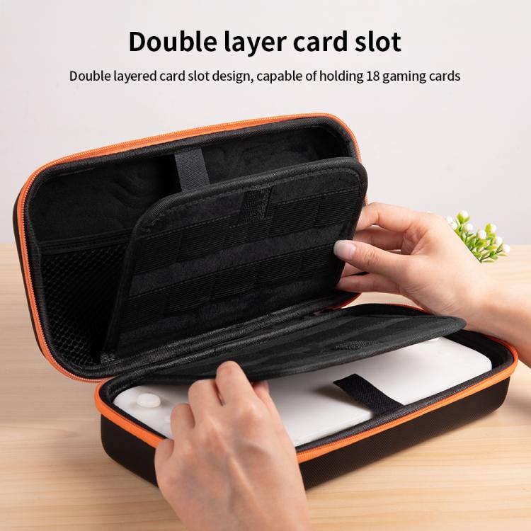 For Nintendo Switch 2 Mecha Double Layer Shockproof Portable Storage Bag - Black Orange