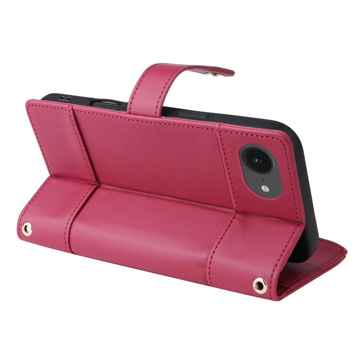 For iPhone 17e / 16e Crossbody Strap RFID Blocking Zipper Wallet Leather Phone Case