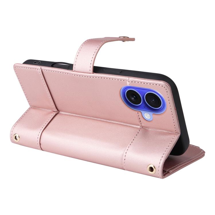For iPhone 16 Crossbody Strap RFID Blocking Zipper Wallet Leather Phone Case