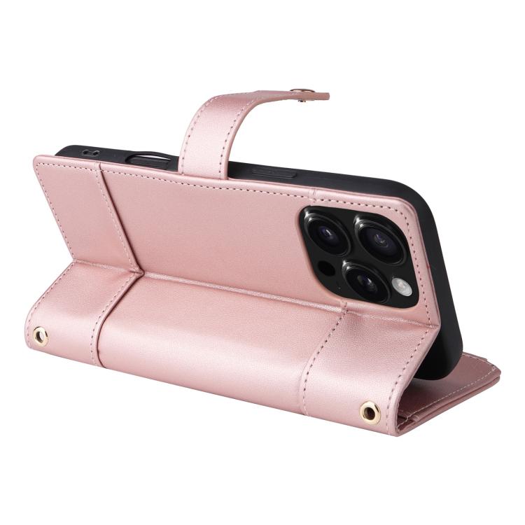 For iPhone 11 Pro Crossbody Strap RFID Blocking Zipper Wallet Leather Phone Case