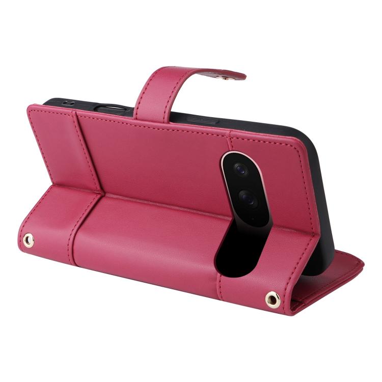 For Google Pixel 9 / 9 Pro Crossbody Strap RFID Blocking Zipper Wallet Leather Phone Case