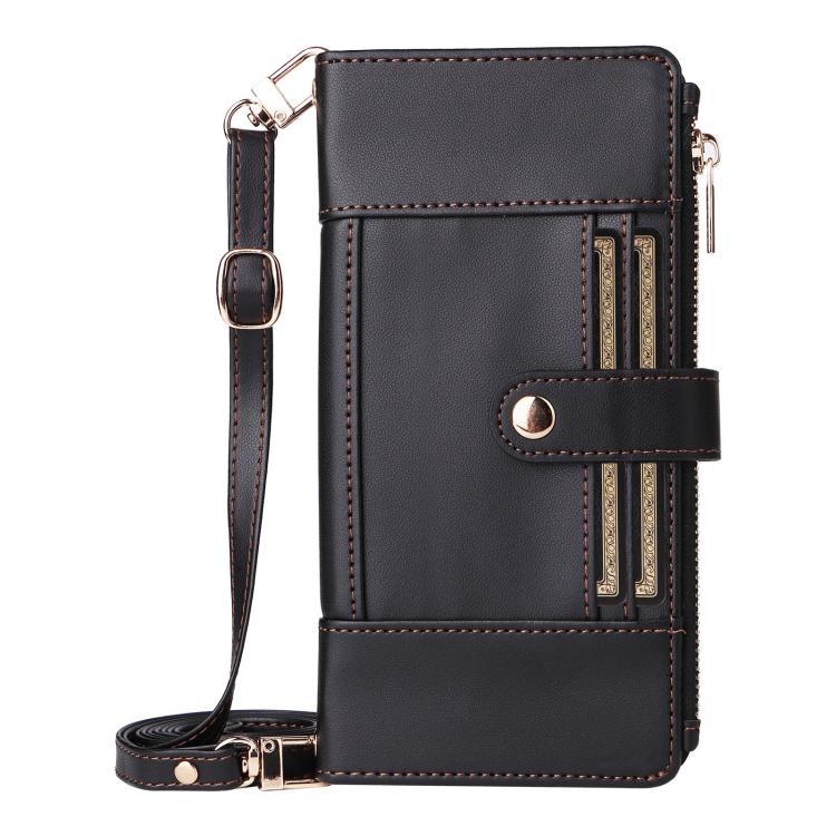For Google Pixel 10 / 10 Pro Crossbody Strap RFID Blocking Zipper Wallet Leather Phone Case