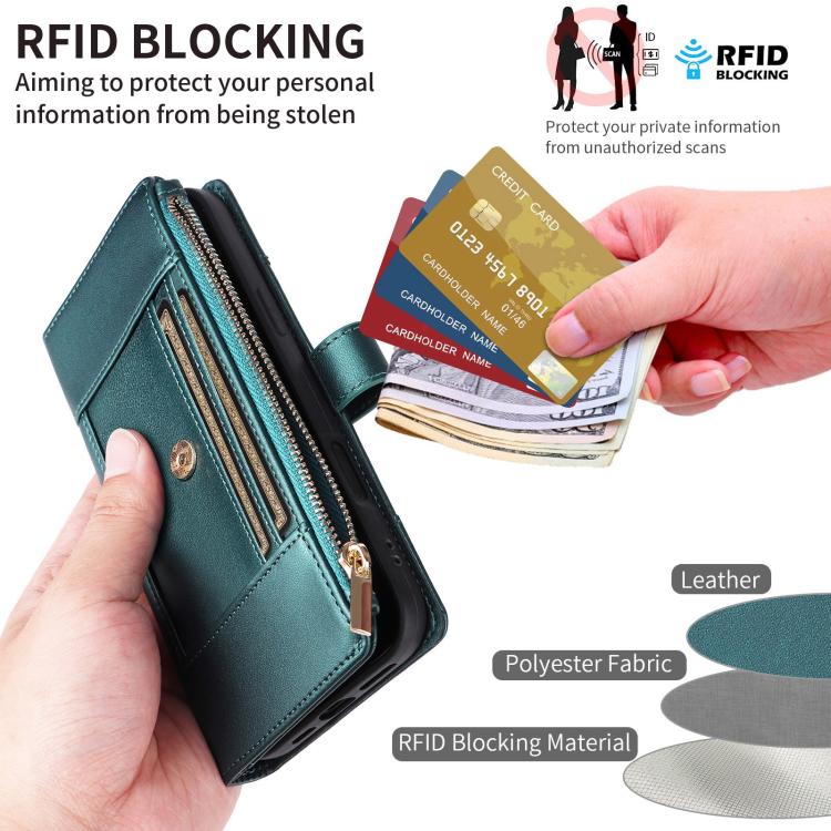 For Google Pixel 10 / 10 Pro Crossbody Strap RFID Blocking Zipper Wallet Leather Phone Case