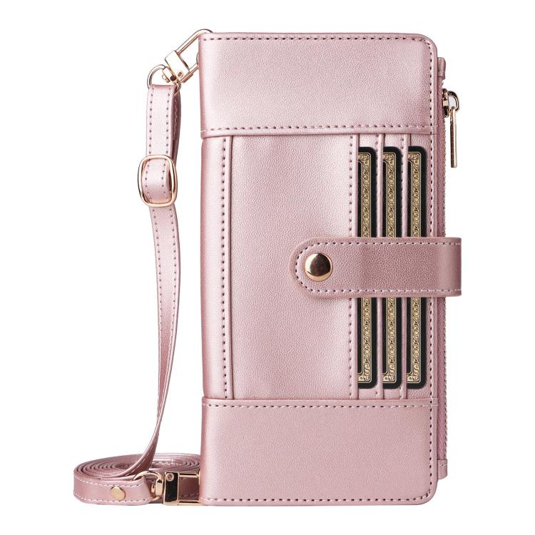 For Google Pixel 9 Pro XL Crossbody Strap RFID Blocking Zipper Wallet Leather Phone Case
