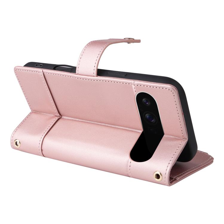For Google Pixel 9 Pro XL Crossbody Strap RFID Blocking Zipper Wallet Leather Phone Case