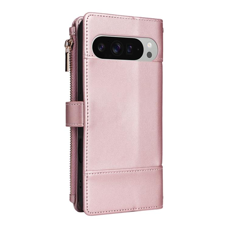 For Google Pixel 10 Pro XL Crossbody Strap RFID Blocking Zipper Wallet Leather Phone Case