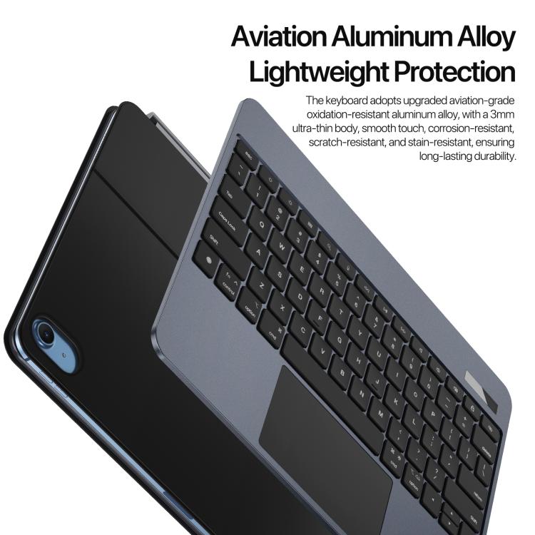 For iPad 2025 / 2022 DUX DUCIS MK Pro Series Floating Magnetic Keyboard Tablet Leather Case - Black
