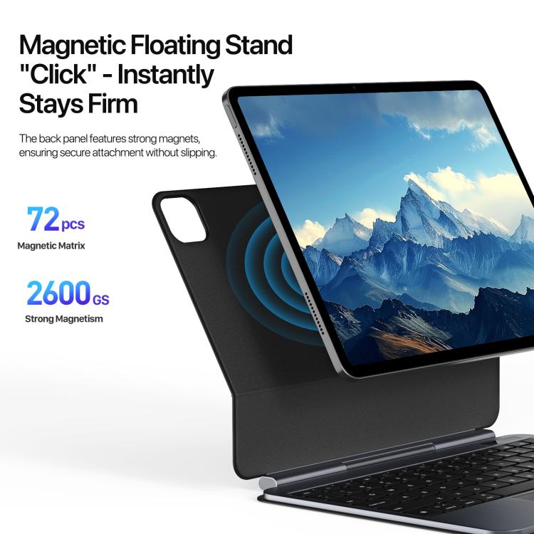 For iPad Air 11 2025 / iPad Pro 11 2022 DUX DUCIS MK Pro Series Floating Magnetic Keyboard Tablet Leather Case - Black