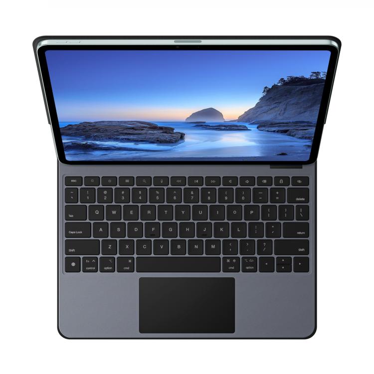 For iPad Air 13 2025 / iPad Pro 12.9 2022 DUX DUCIS MK Pro Series Floating Magnetic Keyboard Tablet Leather Case - Black