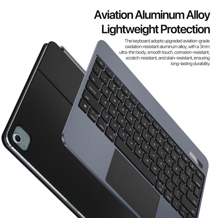 For iPad Air 13 2025 / iPad Pro 12.9 2022 DUX DUCIS MK Pro Series Floating Magnetic Keyboard Tablet Leather Case - Black