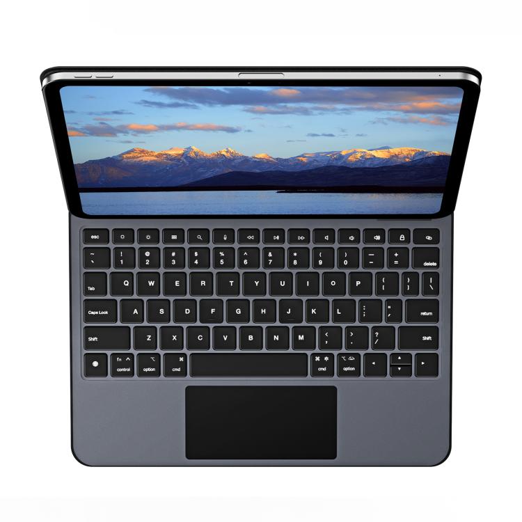 For iPad Pro 11 2024 DUX DUCIS MK Pro Series Floating Magnetic Keyboard Tablet Leather Case - Black