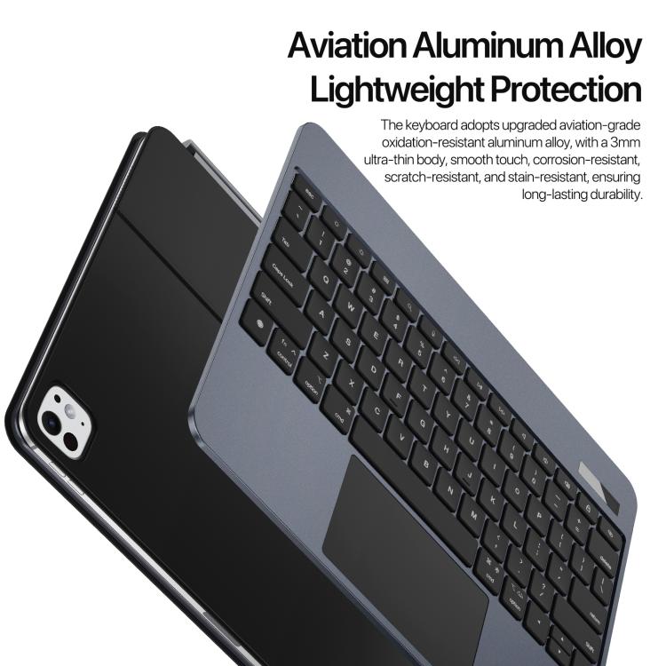 For iPad Pro 11 2024 DUX DUCIS MK Pro Series Floating Magnetic Keyboard Tablet Leather Case - Black