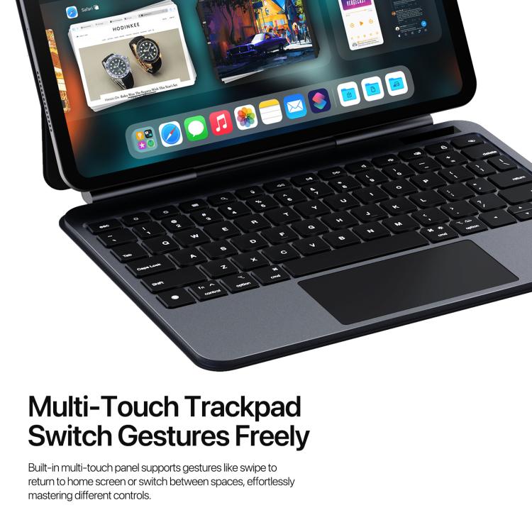For iPad Pro 11 2024 DUX DUCIS MK Pro Series Floating Magnetic Keyboard Tablet Leather Case - Black