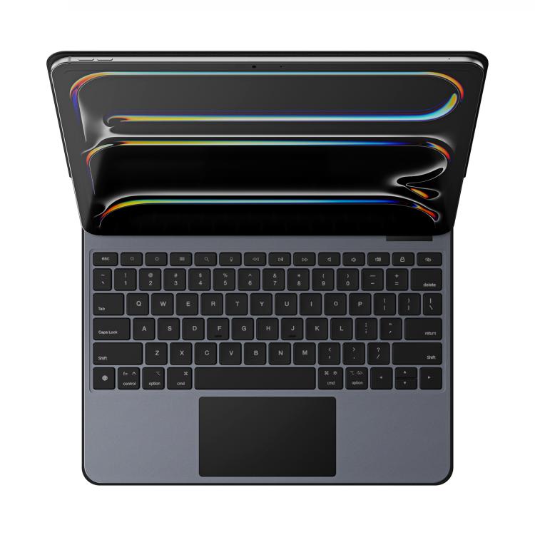 For iPad Pro 13 2024 DUX DUCIS MK Pro Series Floating Magnetic Keyboard Tablet Leather Case - Black