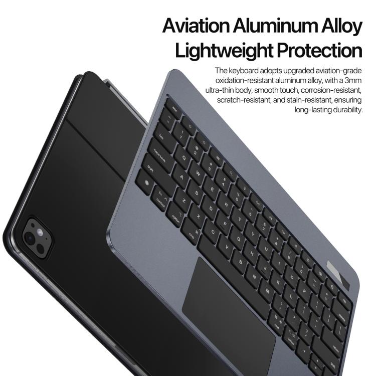 For iPad Pro 13 2024 DUX DUCIS MK Pro Series Floating Magnetic Keyboard Tablet Leather Case - Black