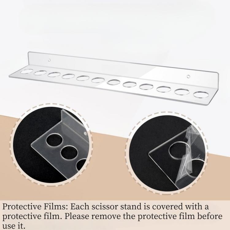 YX162 Acrylic Scissors Wall Mount Bracket - Transparent
