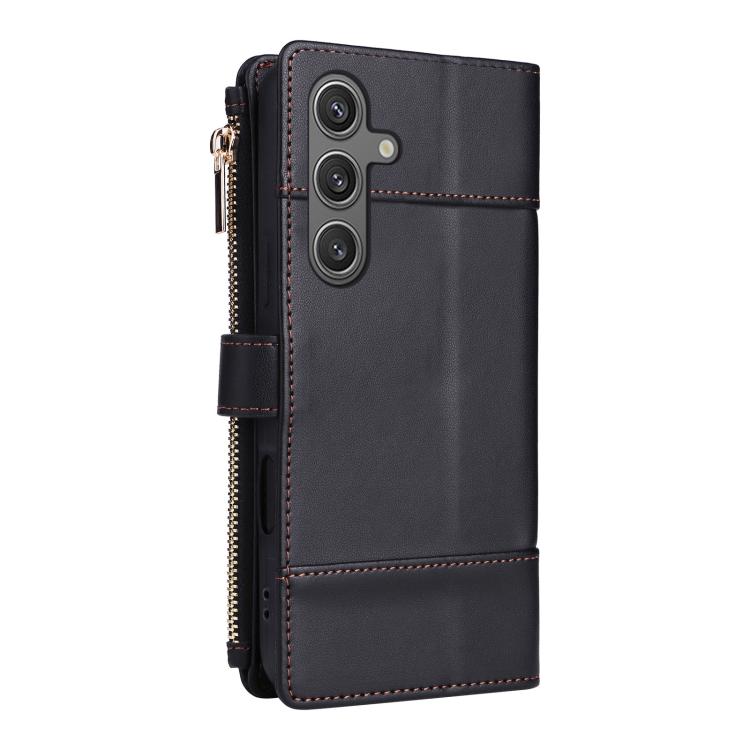 For Samsung Galaxy S24 / S25 5G Crossbody Strap RFID Blocking Zipper Wallet Leather Phone Case