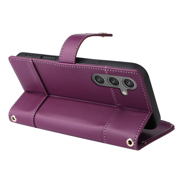 For Samsung Galaxy S24 / S25 5G Crossbody Strap RFID Blocking Zipper Wallet Leather Phone Case