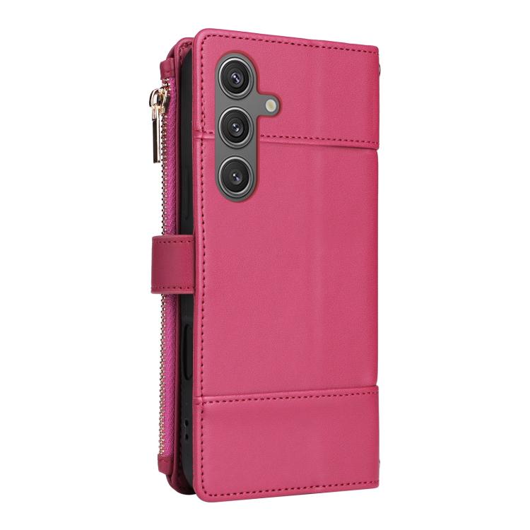 For Samsung Galaxy S24 / S25 5G Crossbody Strap RFID Blocking Zipper Wallet Leather Phone Case